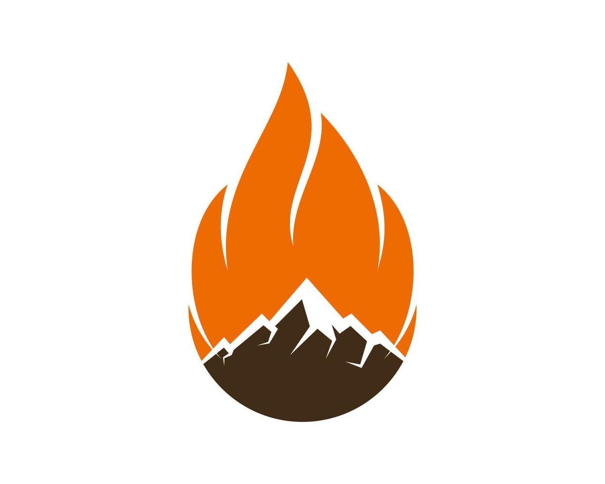 Fire shape with mountain inside vector