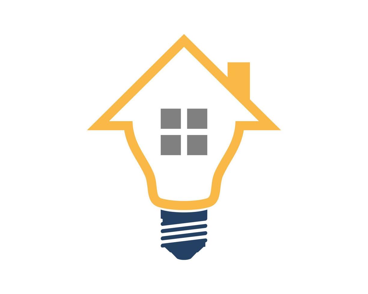 Bulb with home shape inside vector