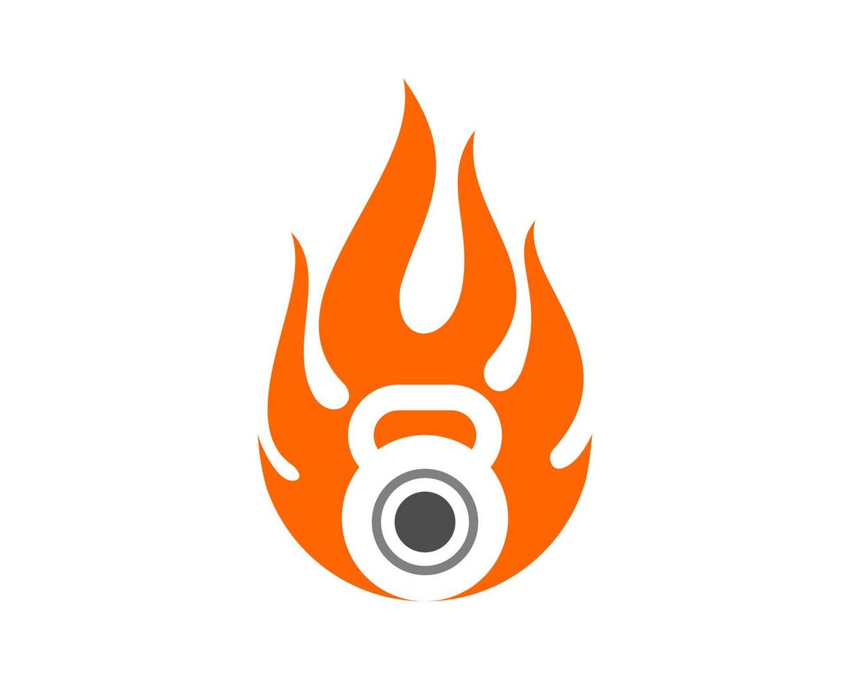 Fire with dumbbell shape inside vector
