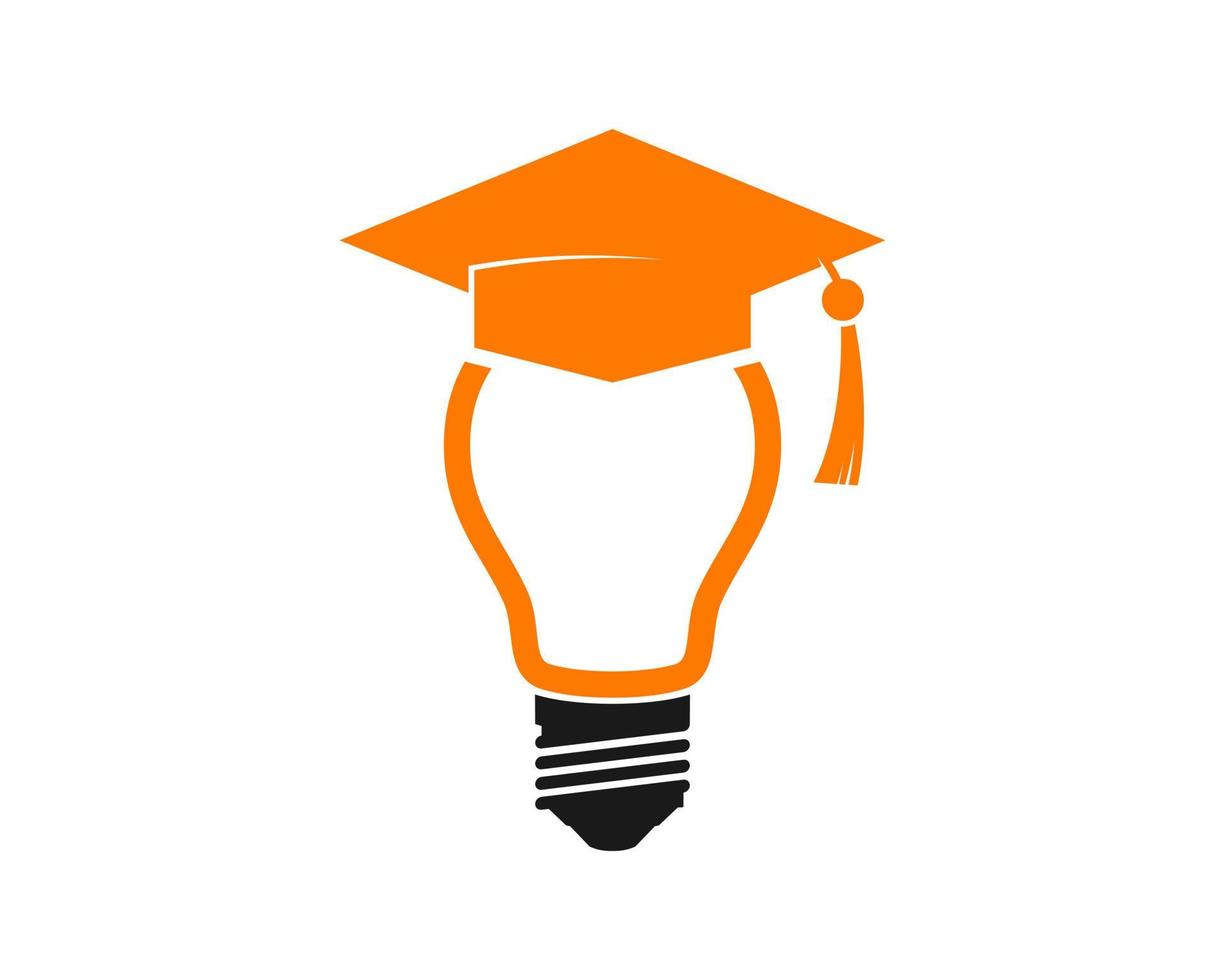Graduation hat shape with bulb vector