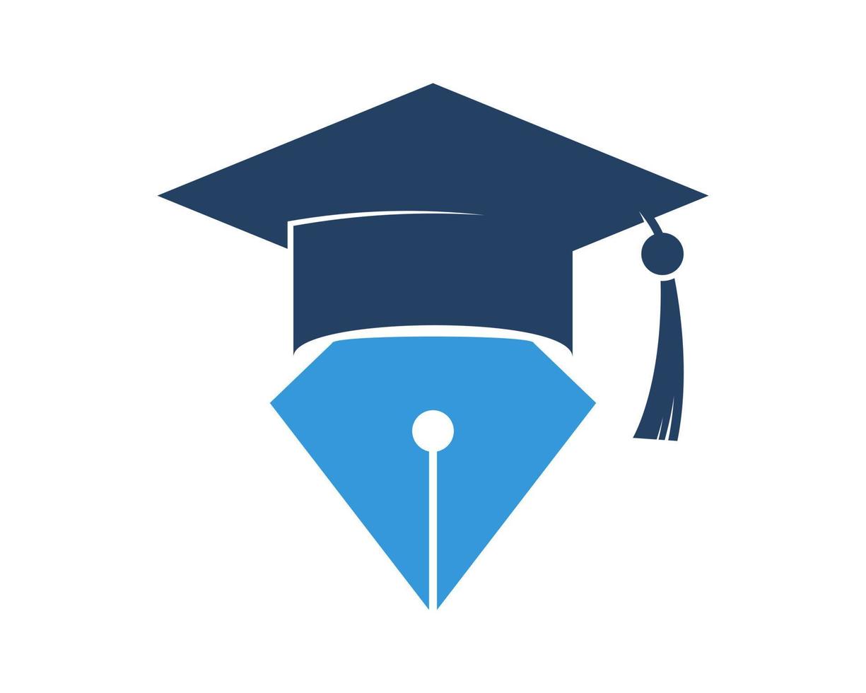 Graduation hat with pen shape vector