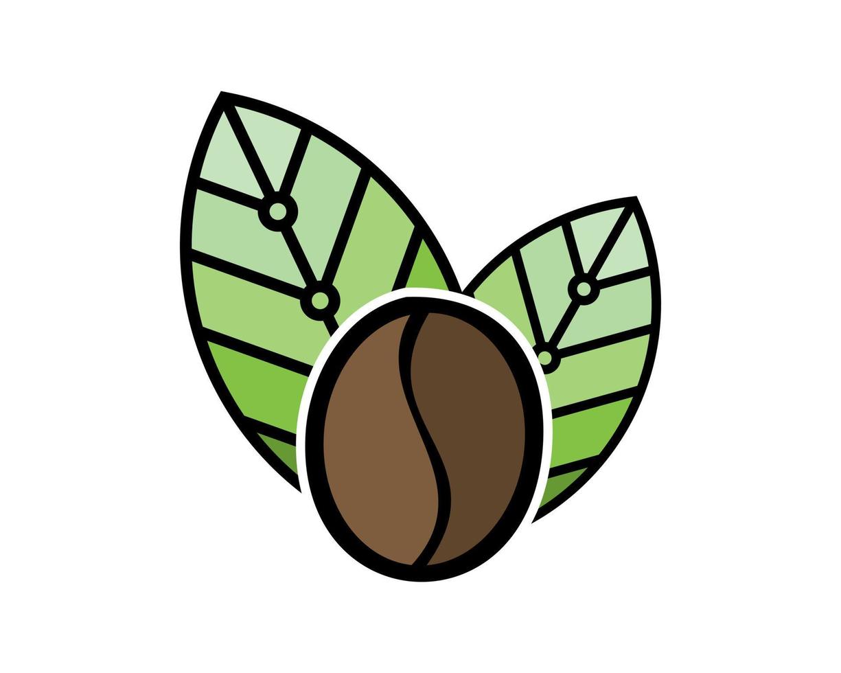 Leaf with coffee bean inside vector