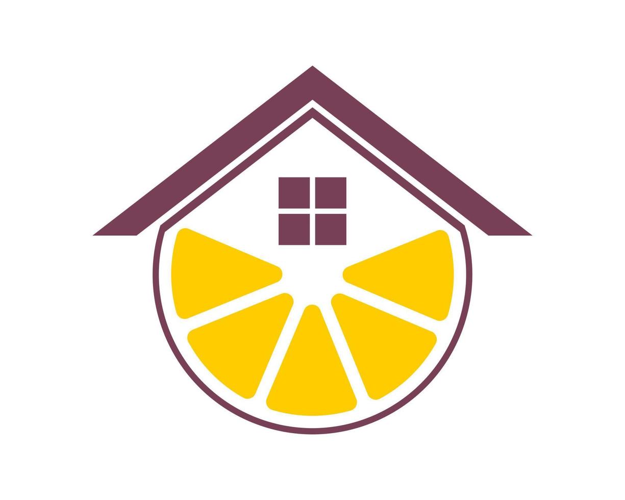 House with lemon fruit inside vector