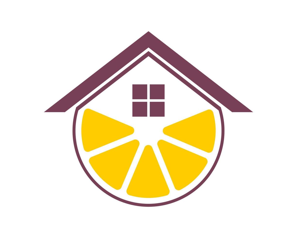 House with lemon fruit inside vector