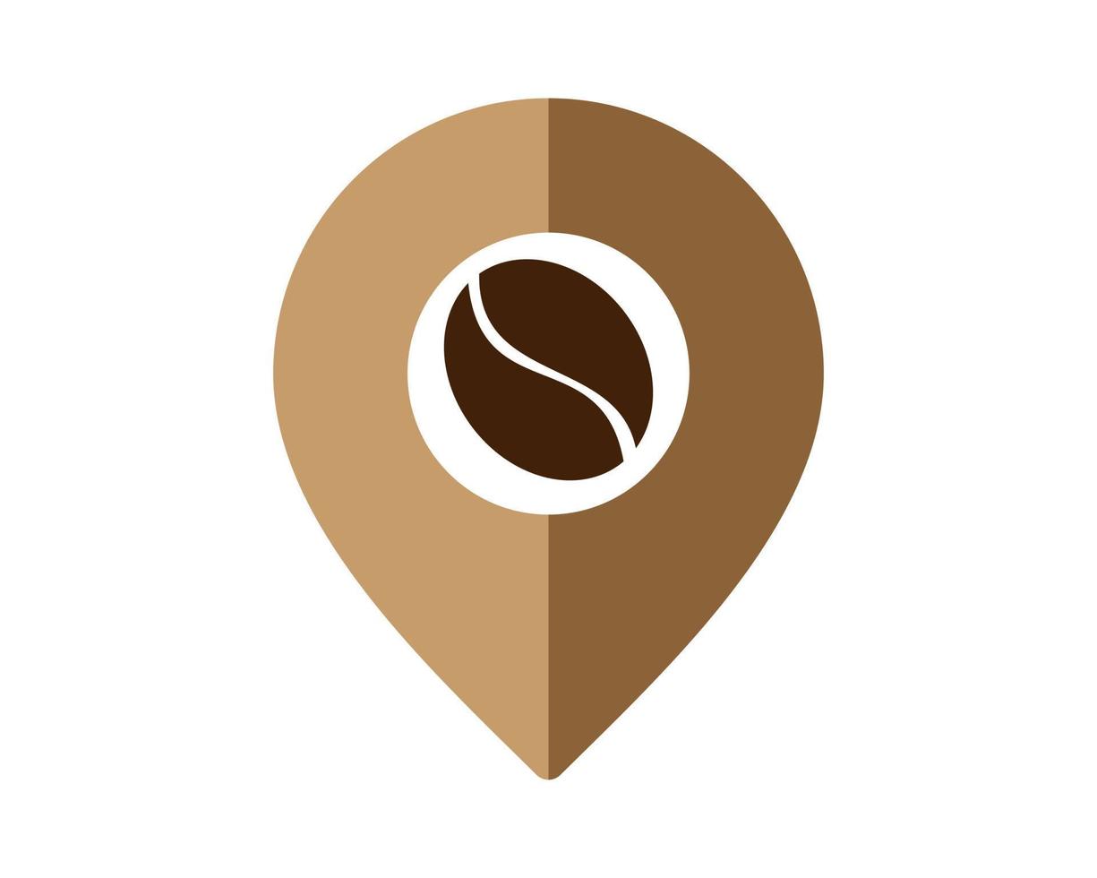 Pin location with coffee bean inside vector