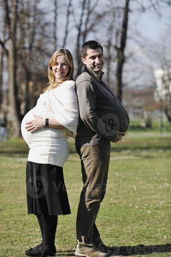 Happy pregnancy portrait photo