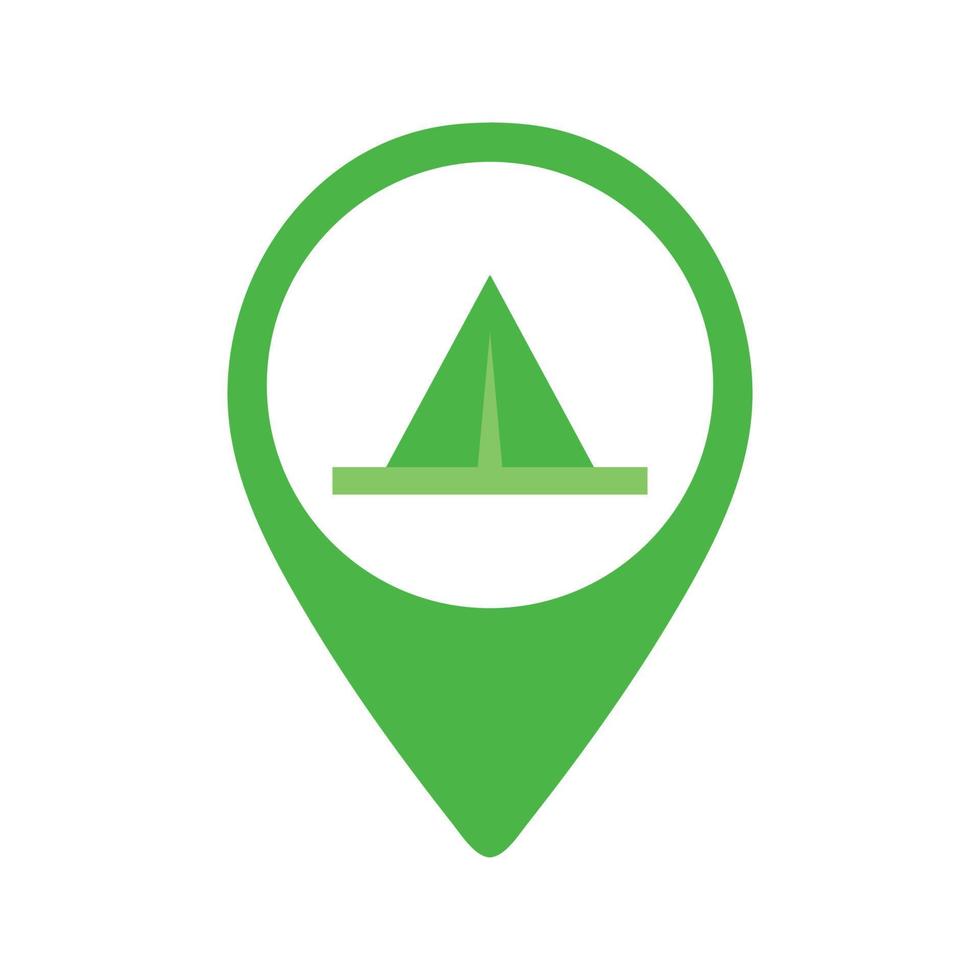 Camping Map Pin Icon vector