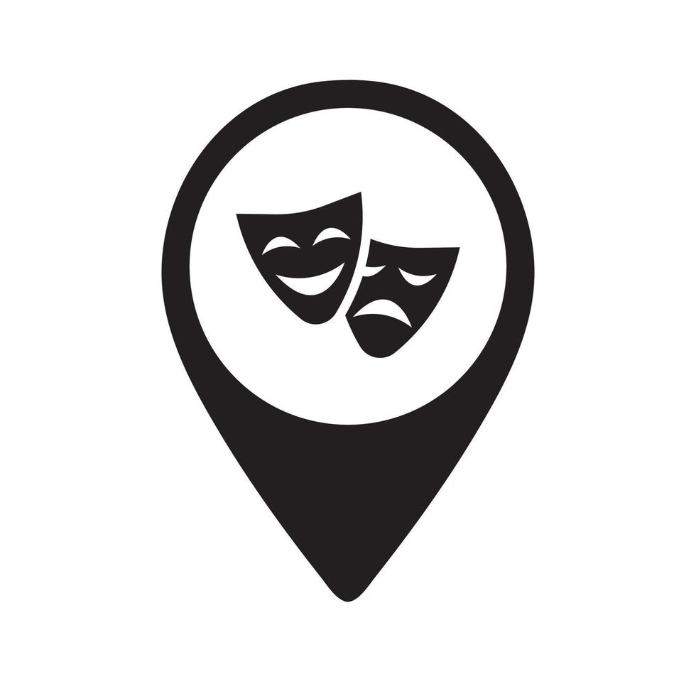 Theater Map Pin Icon vector