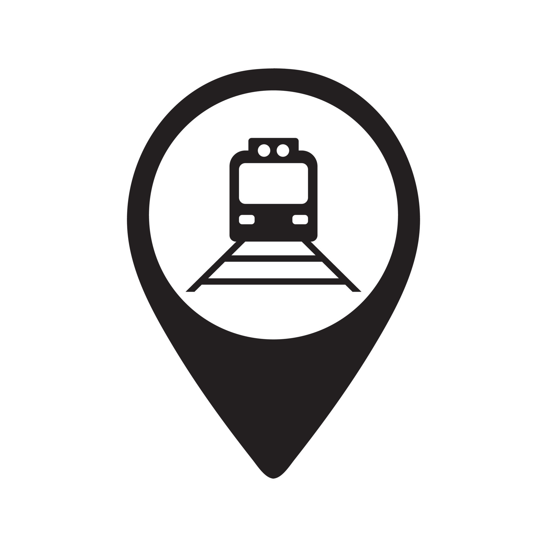 Train Map Pin Icon 11574687 Vector - Train Map Pin Icon Vector
