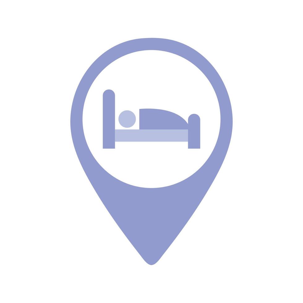 Lodging Map Pin Icon vector