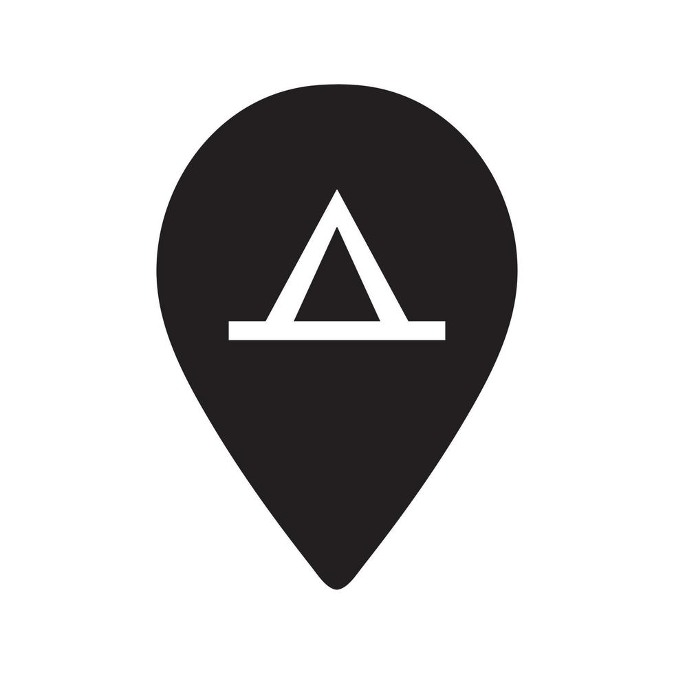 Camping Map Pin Icon vector