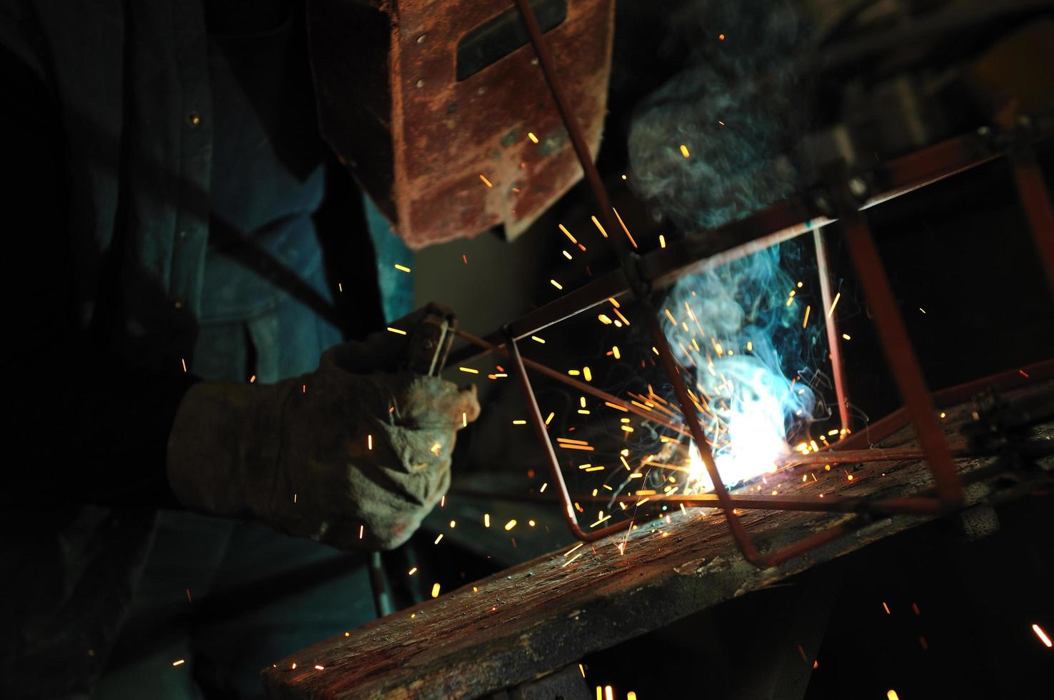 Welder working view photo