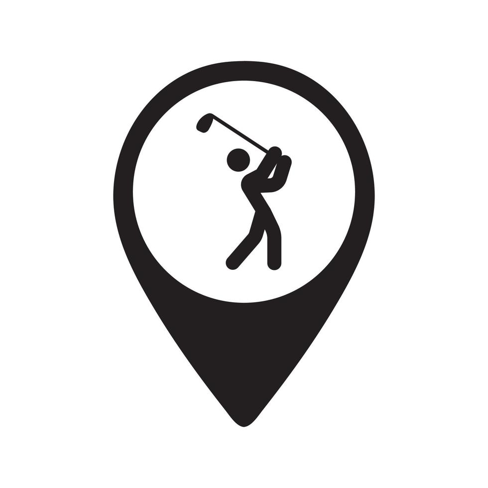icono de alfiler de mapa de golf vector