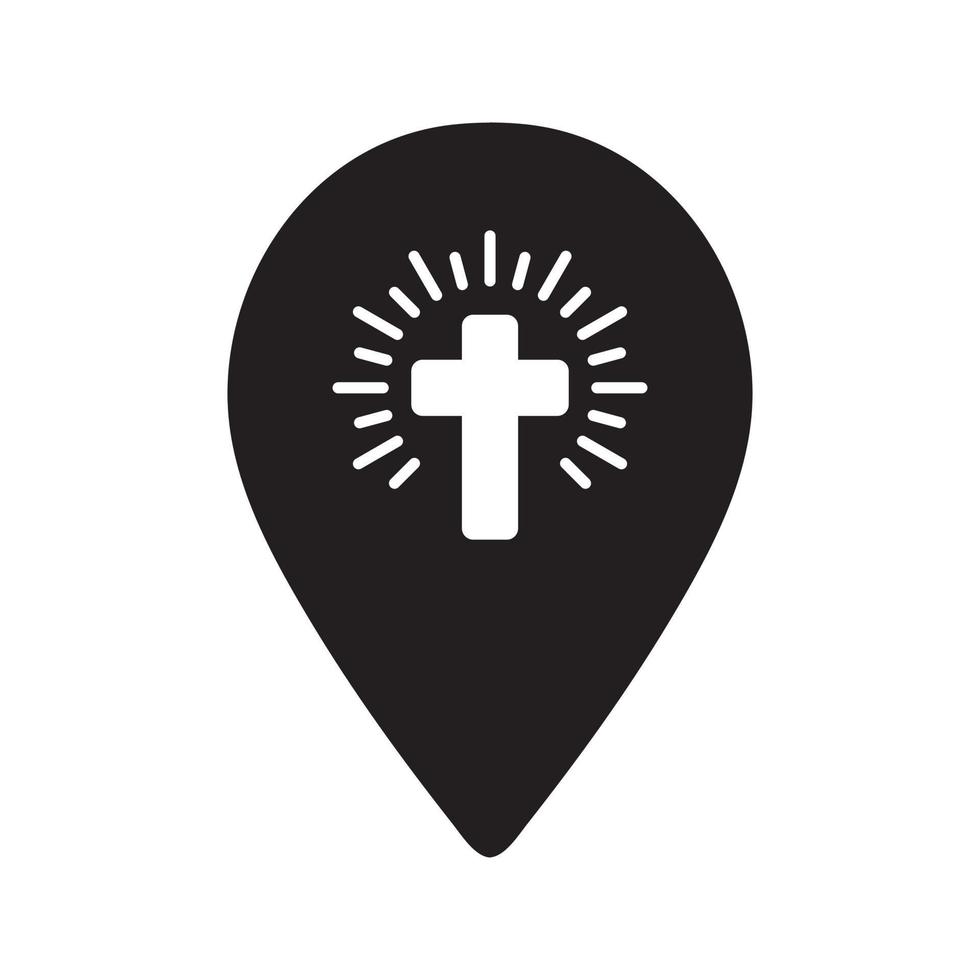 Christian Map Pin Icon vector