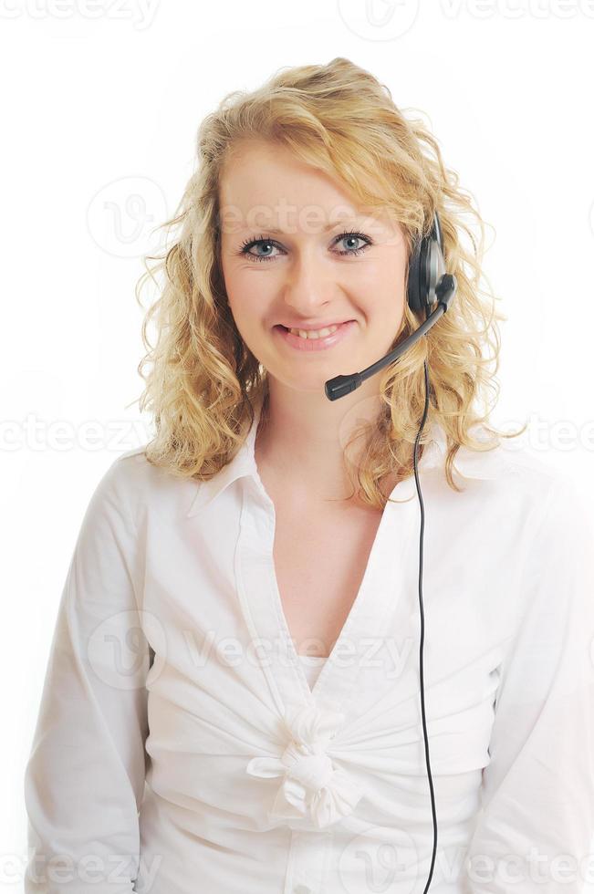 business woman headset photo