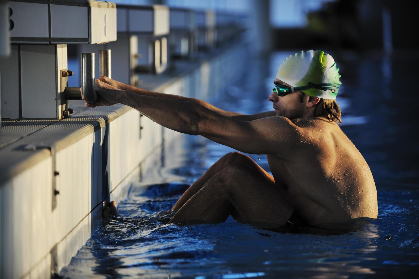 Swimmer in pool photo