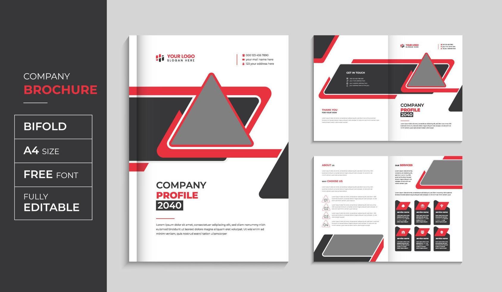 Corporate brochure and company profile annual report cover design template set vector