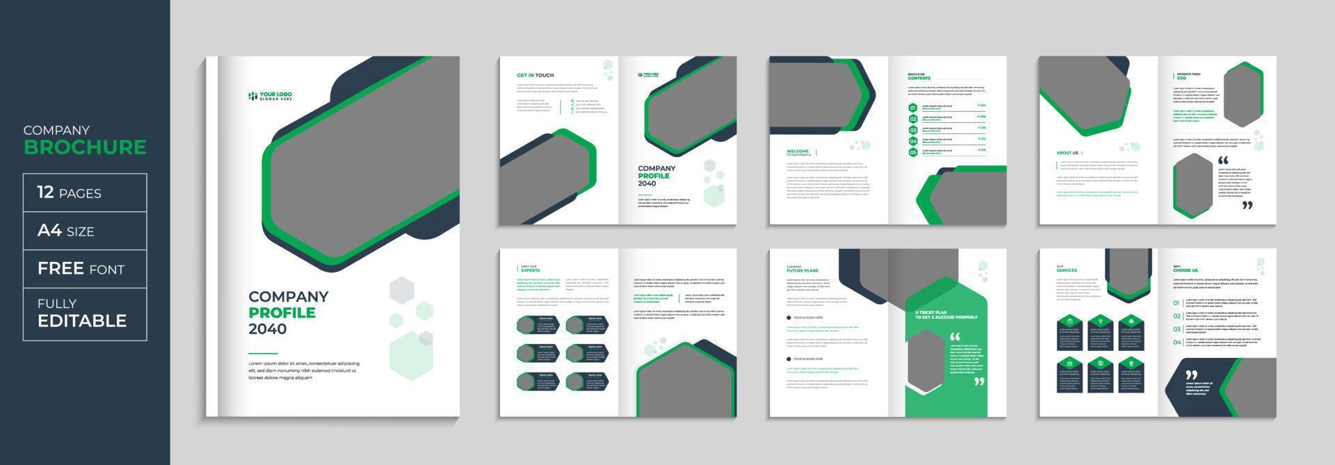 Corporate brochure and company profile annual report cover design template set vector