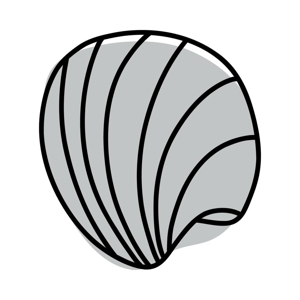 Line art sketch seashells. Vector illustration isolated from background. Decoration symbol of health calcium. Different shapes of shells. Sea ocean icon. Sand and beach design.