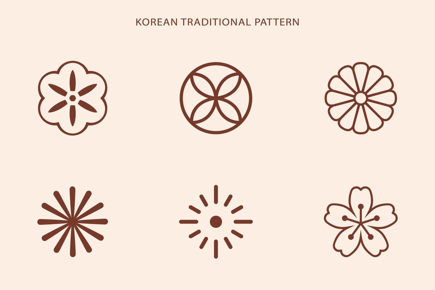 Korean traditional line pattern. Asian style. Korea, china symbol vector