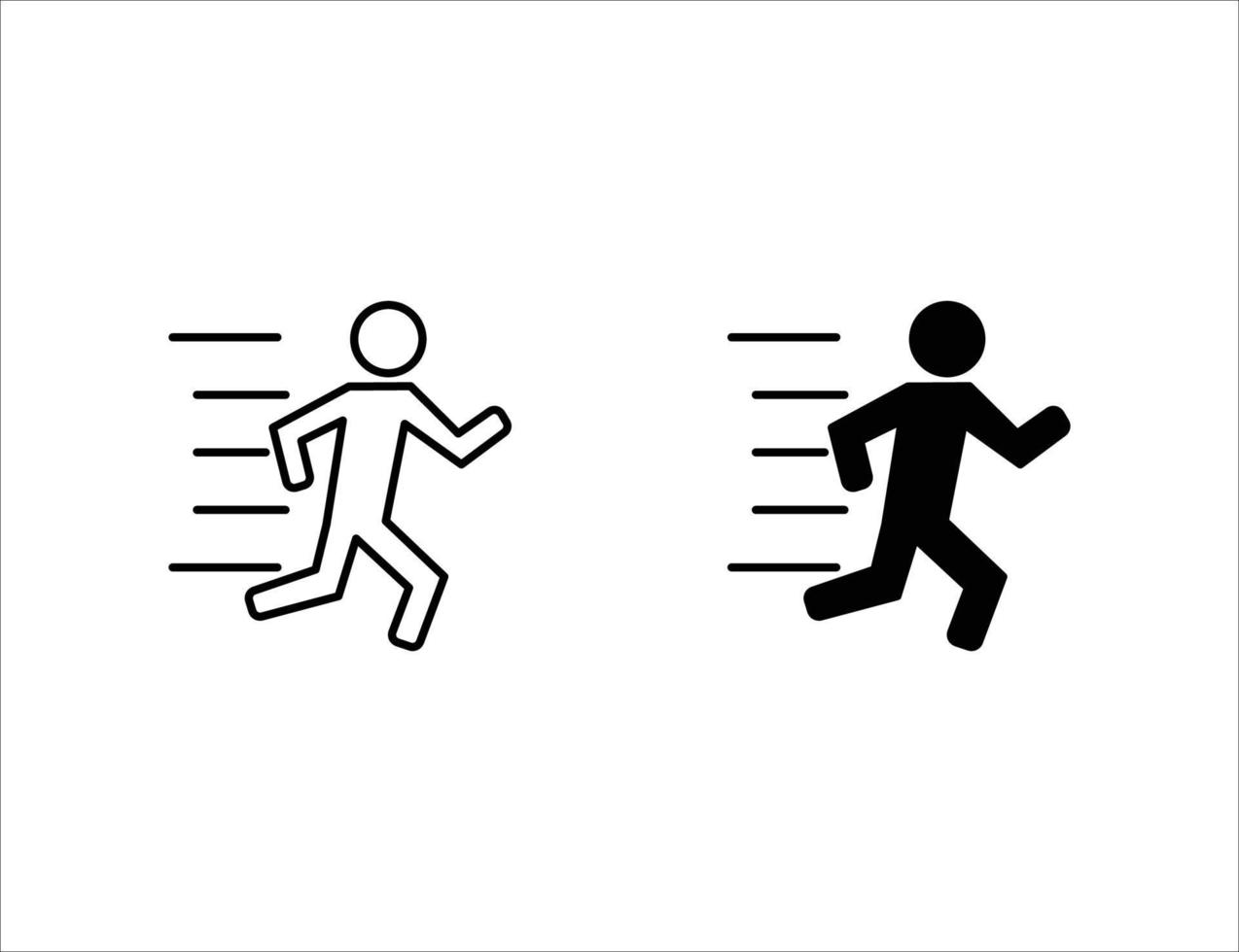 running icon. outline icon and solid icon vector