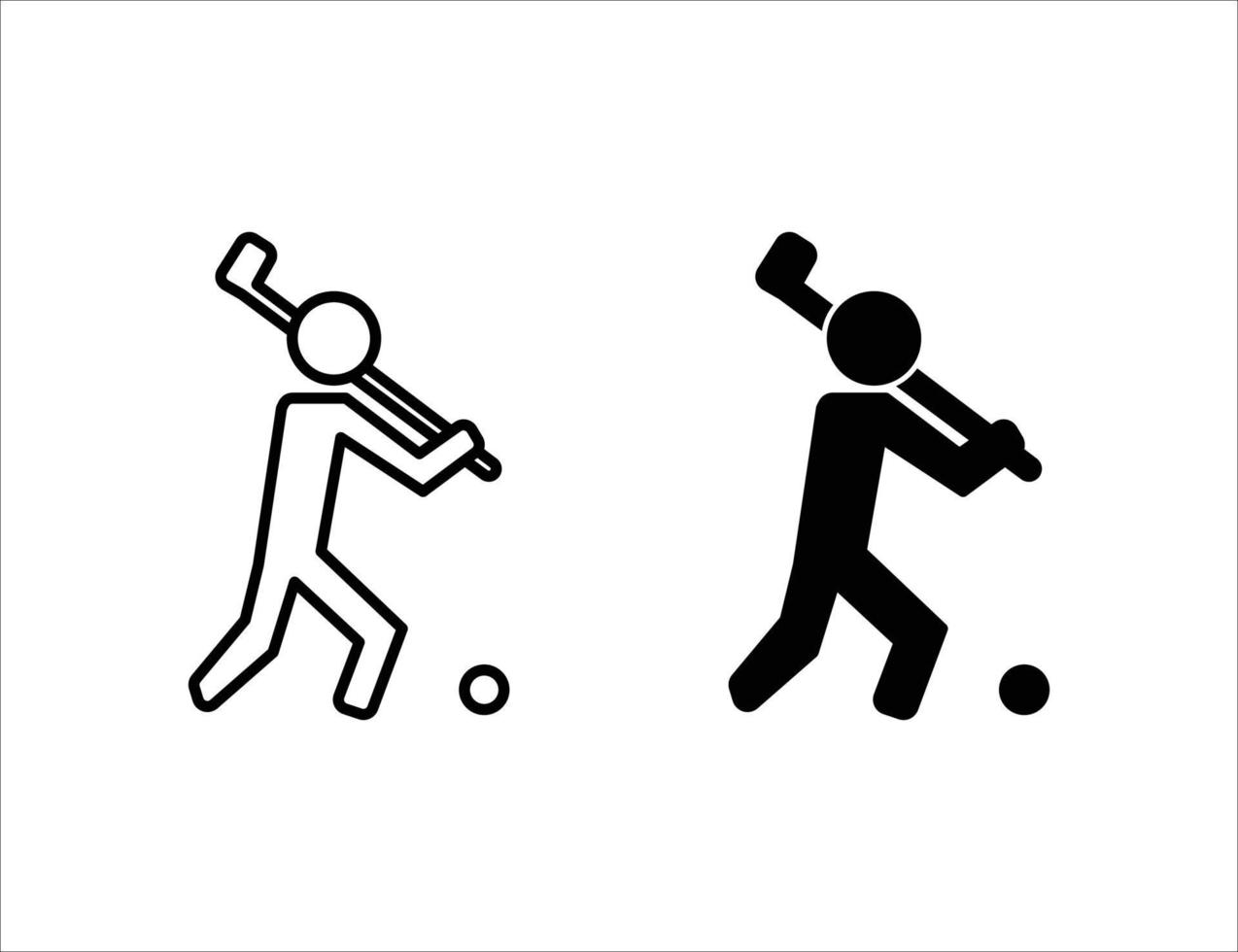 golf icon. outline icon and solid icon vector