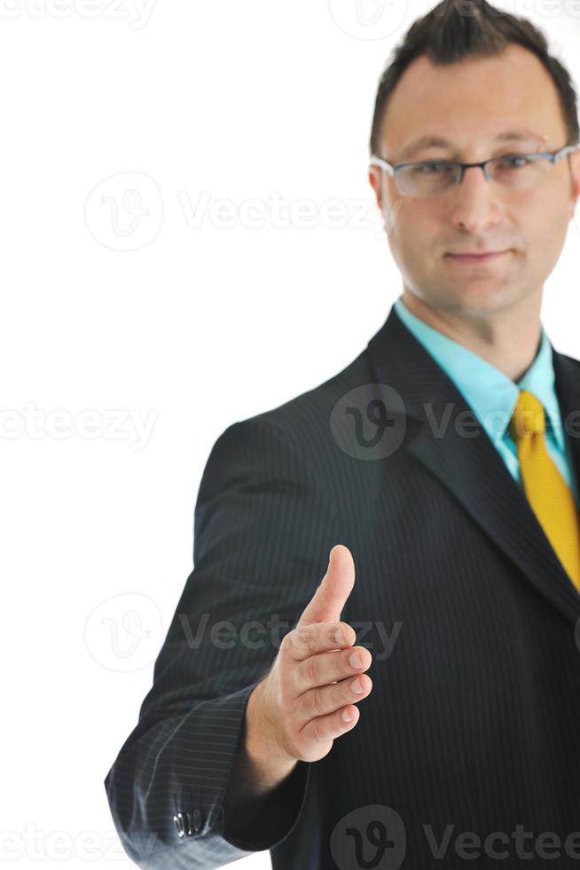 Businessman on white photo