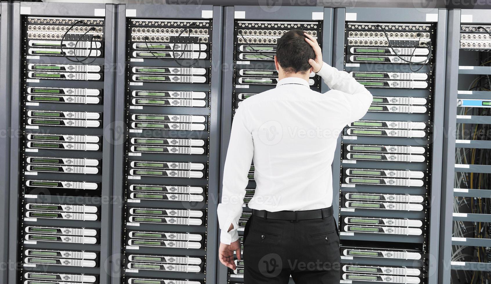 system fail situation in network server room photo