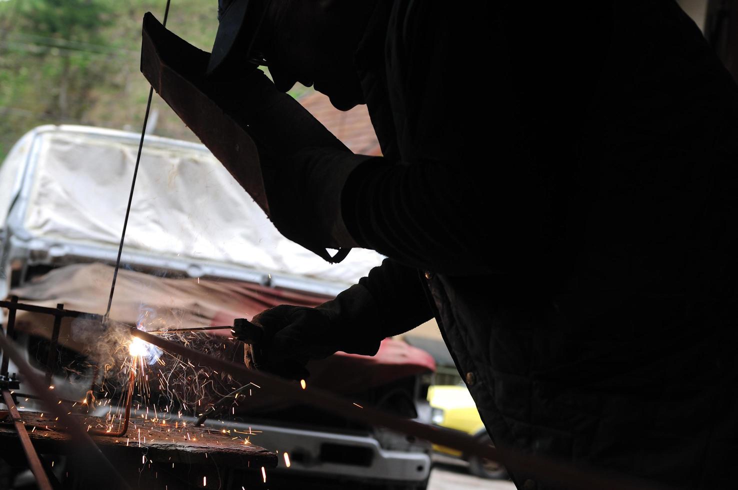 Welder working view photo