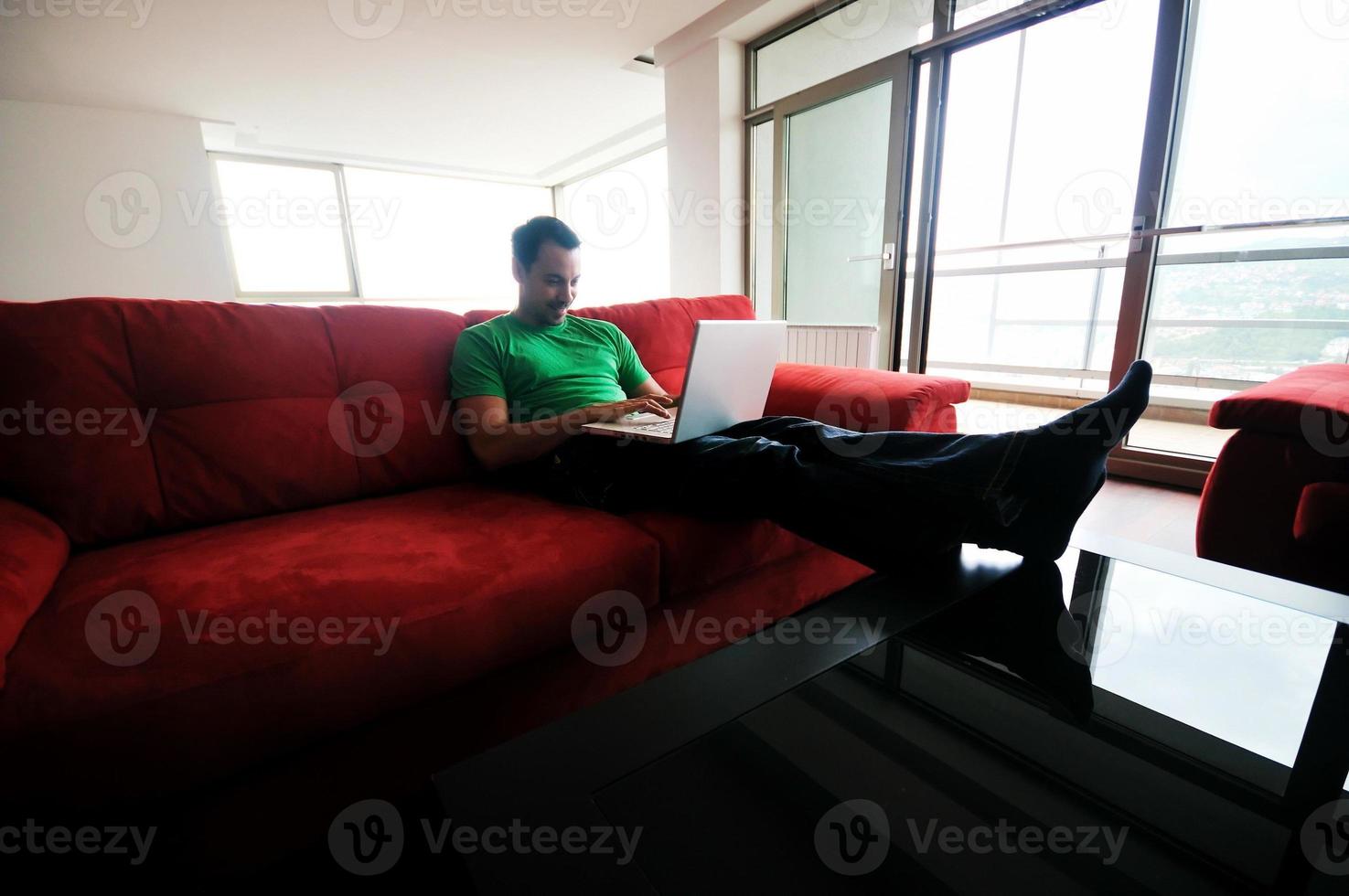 happy couple in empty apartment photo