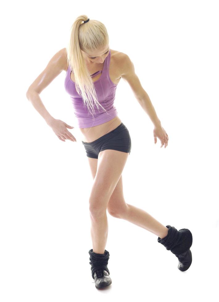 Fitness exercise on white photo