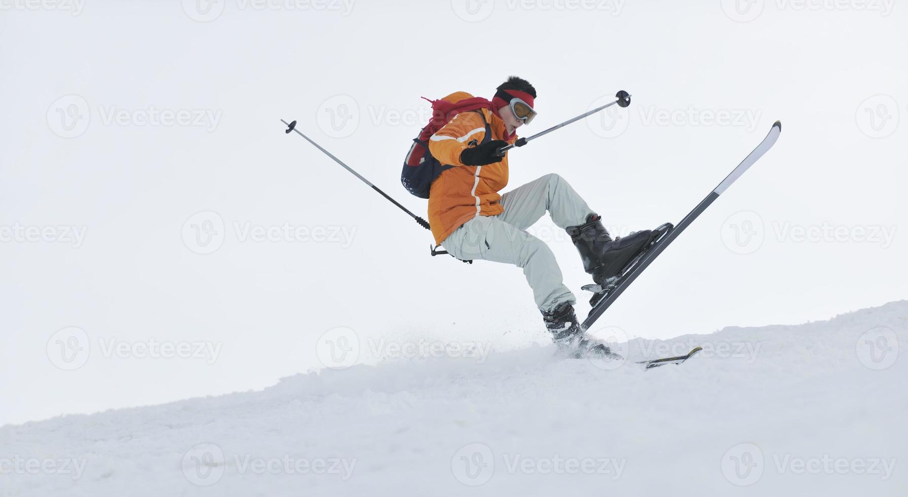 Skier on mountain photo