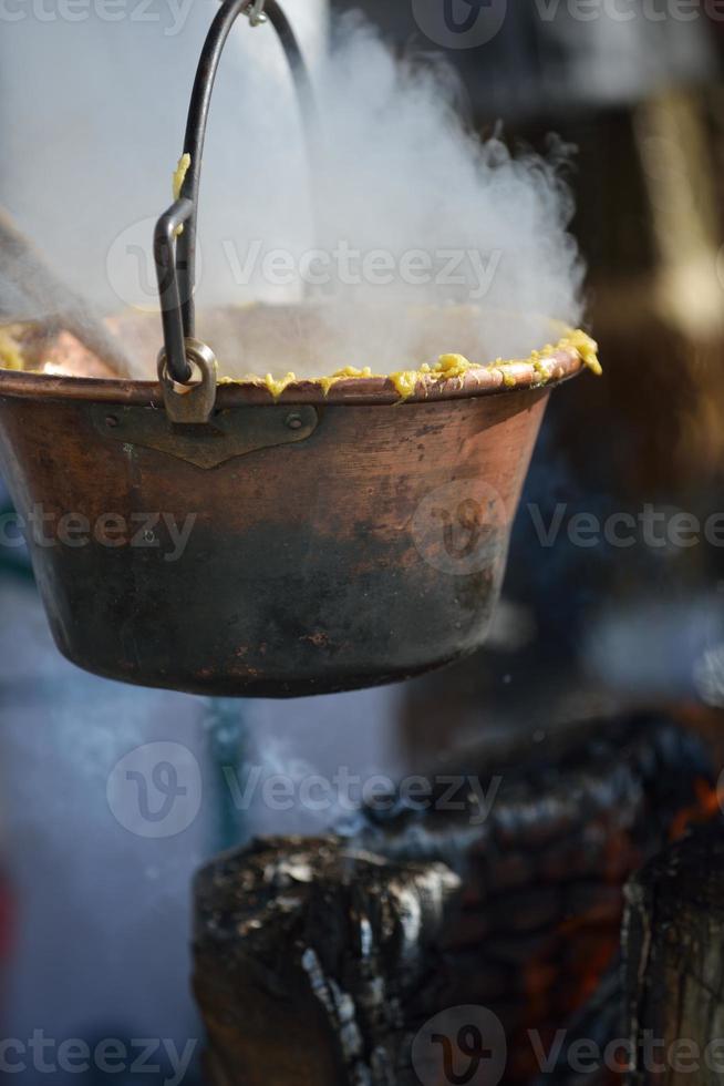 Polenta in pan photo