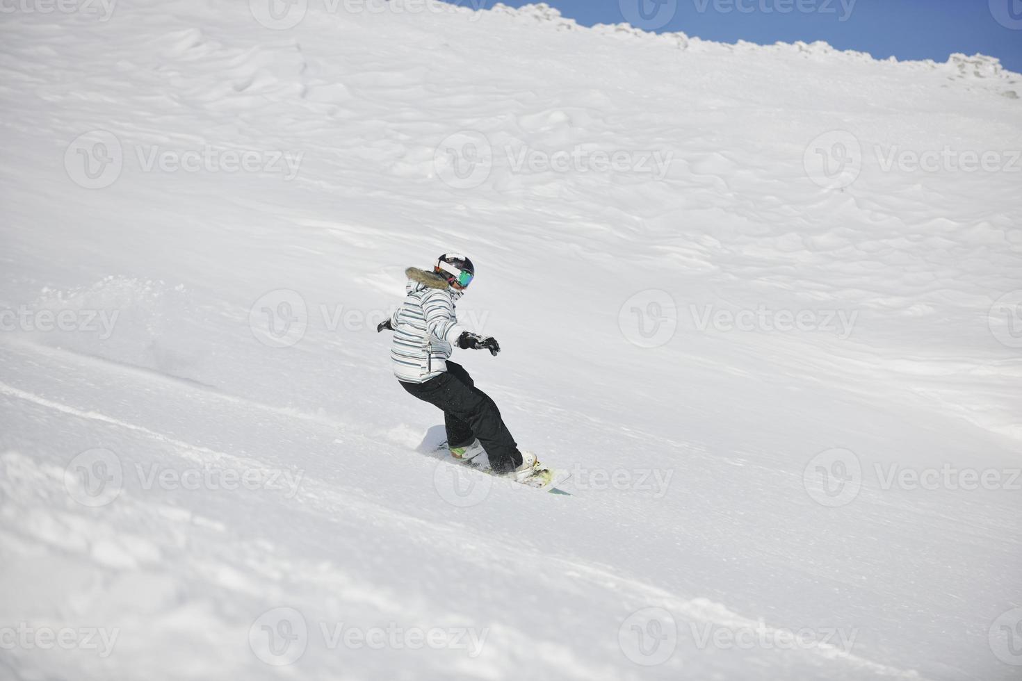 Skiers on mountain photo