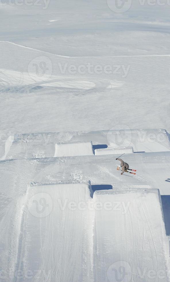 Skiers on mountain photo