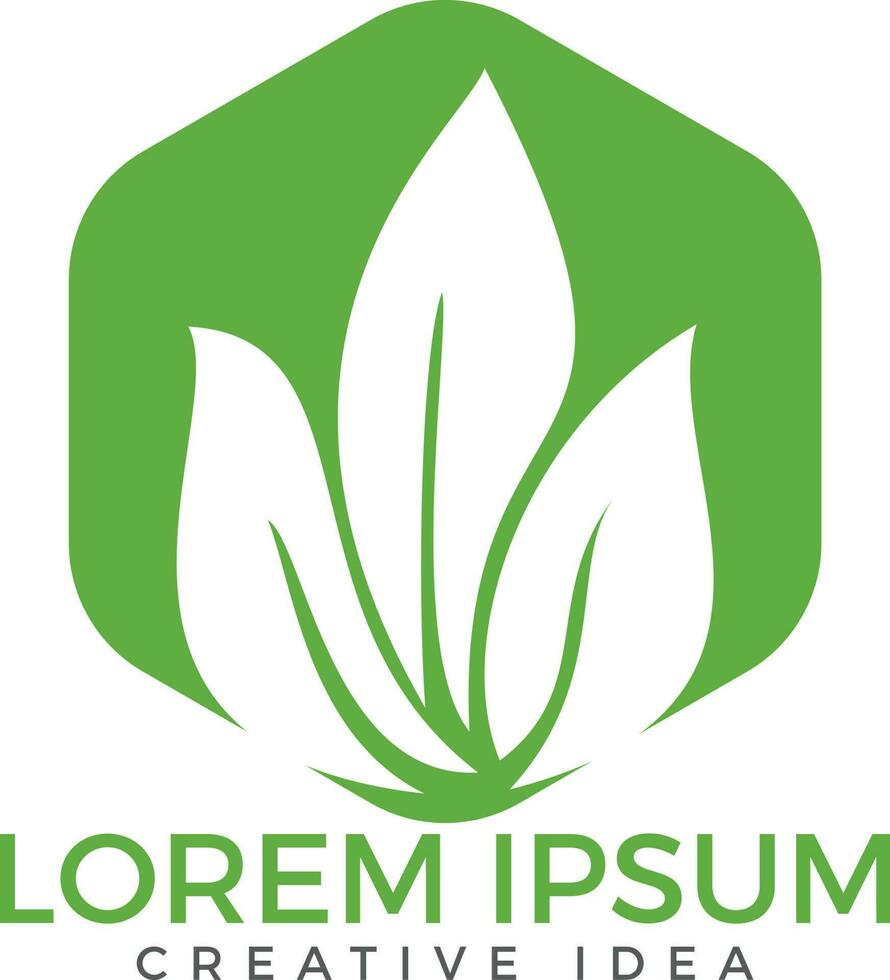 Green leaf ecology nature vector design. Environment decoration modern leaf emblem.