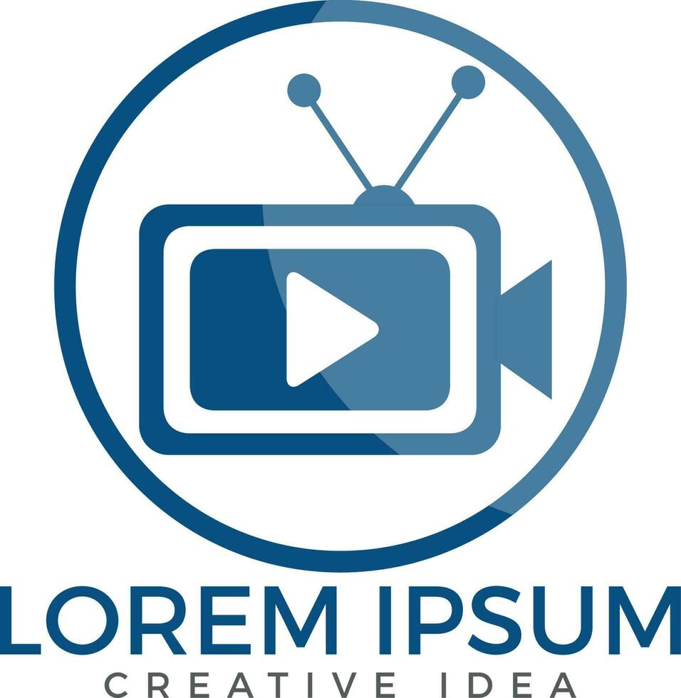 TV media logo design. Video cam sign. vector