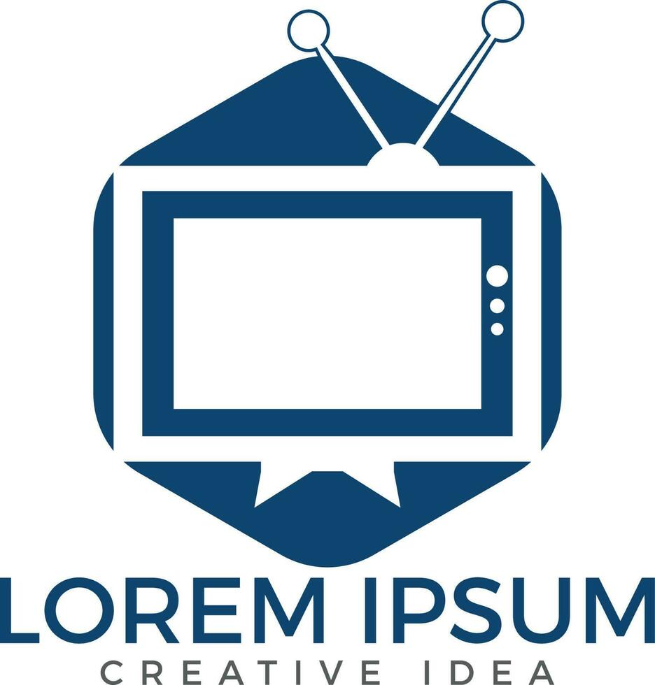 TV media logo design. TV Service Logo Template Design. vector