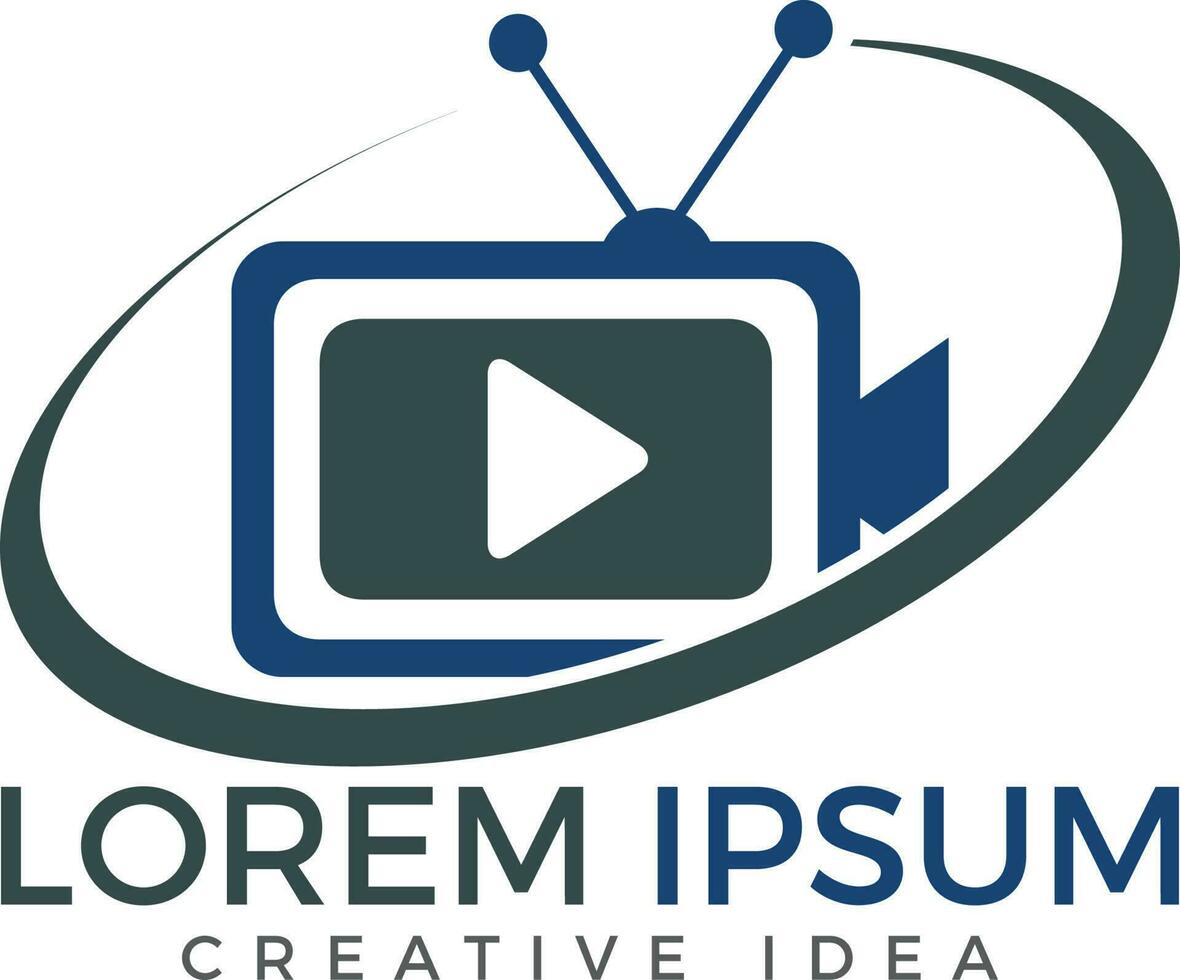 TV media logo design. Video cam sign. vector