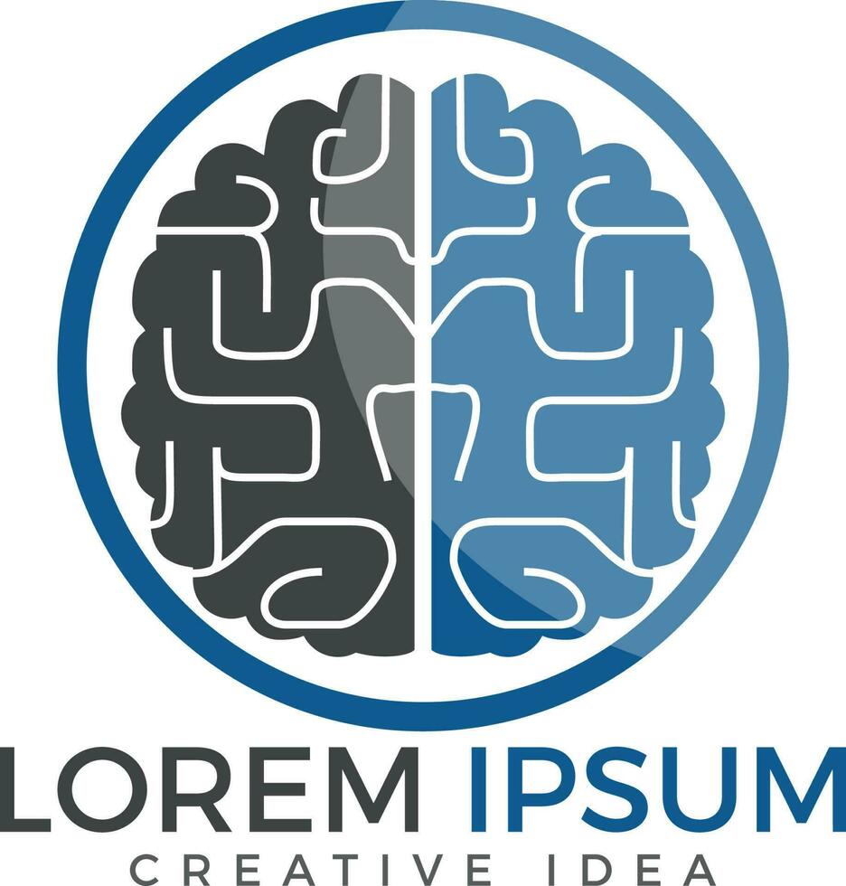 diseño creativo del logotipo del cerebro. Piense en el concepto de idea. Lluvia de ideas icono de logotipo de cerebro de pensamiento de poder. vector