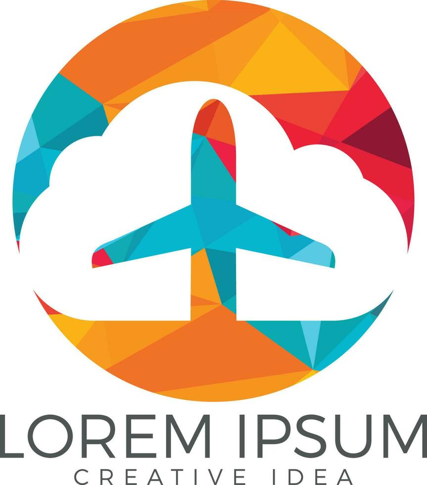 Creative cloud travel logo design. Plane and cloud icon design. vector