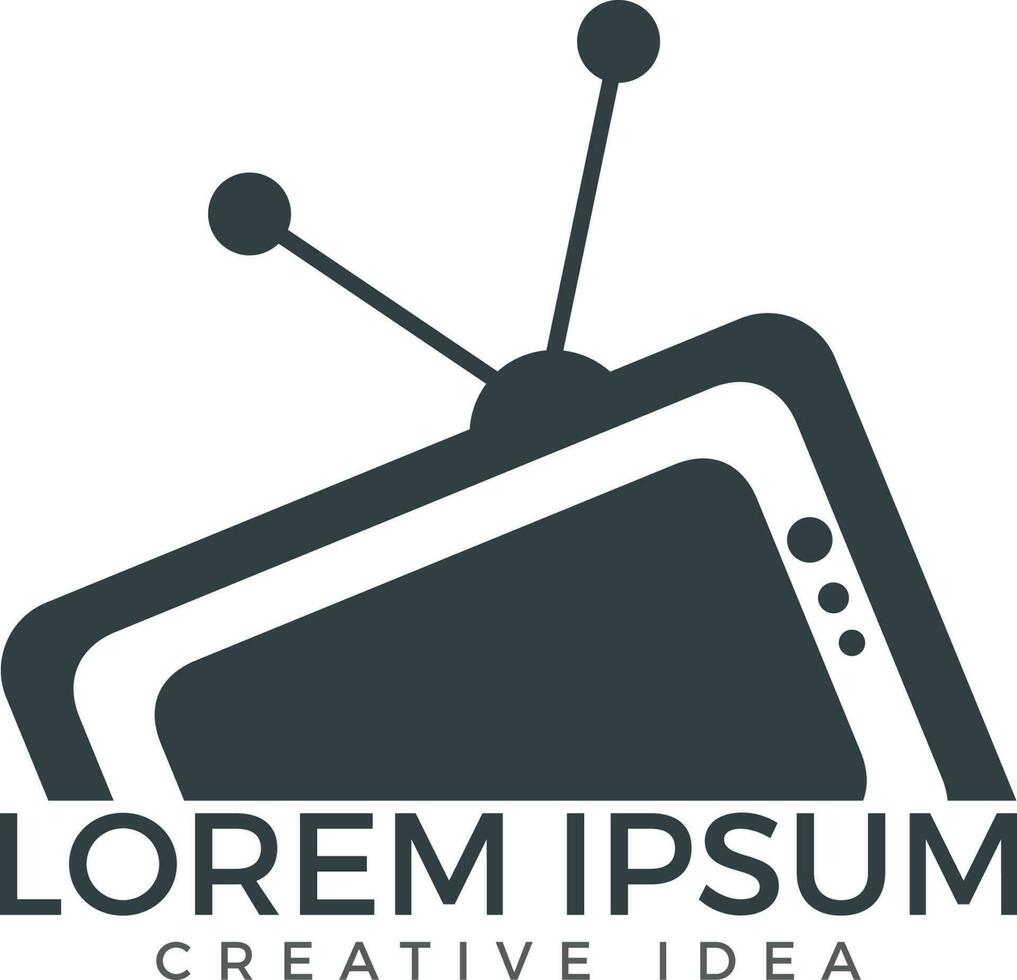 TV media logo design. TV Service Logo Template Design. vector