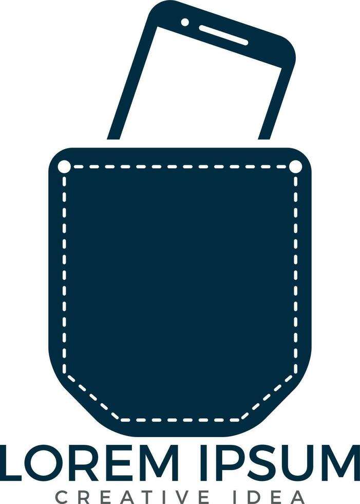 Smart Phone in Pocket Logo Design. vector