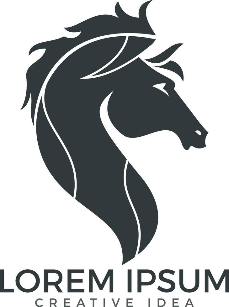 Horse logo design. Stylish graphic template design for company farm race. vector