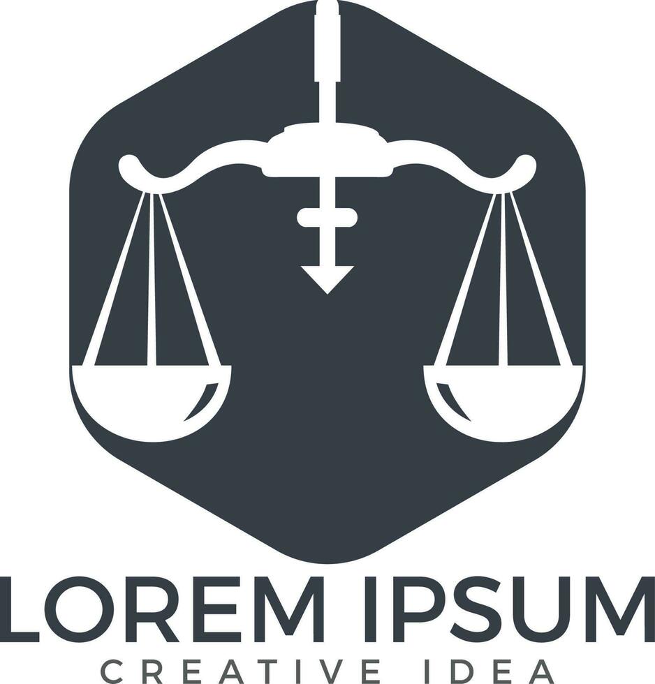 diseño de logo de ley y abogado. vector
