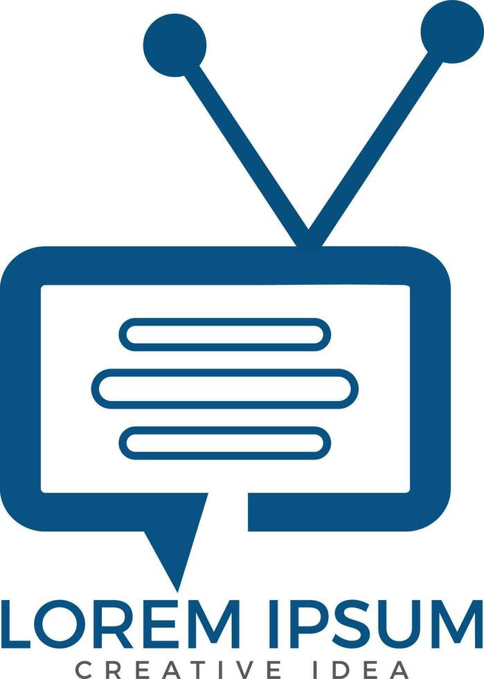 diseño de logotipo de chat de televisión. diseño de logotipo de medios de televisión. vector