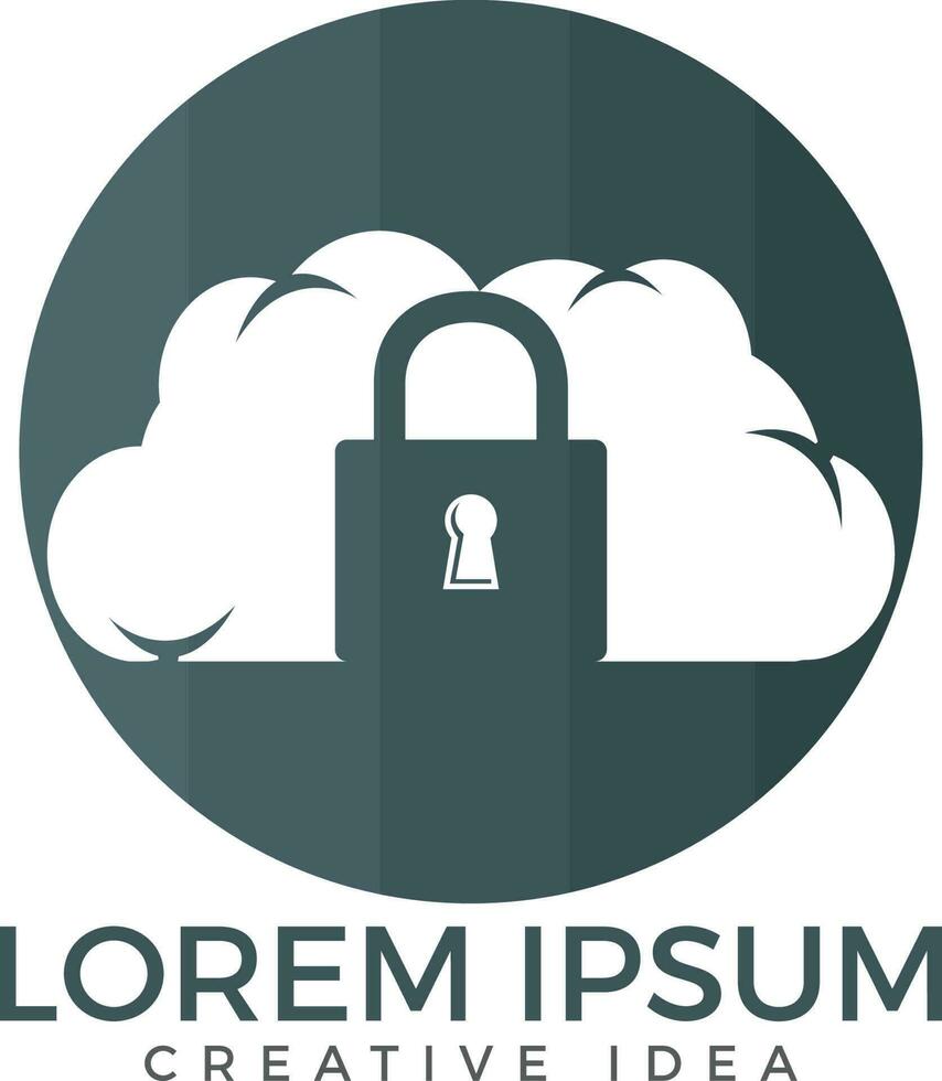 Padlocks clouds symbol logo icon. Cloud security logo design. vector