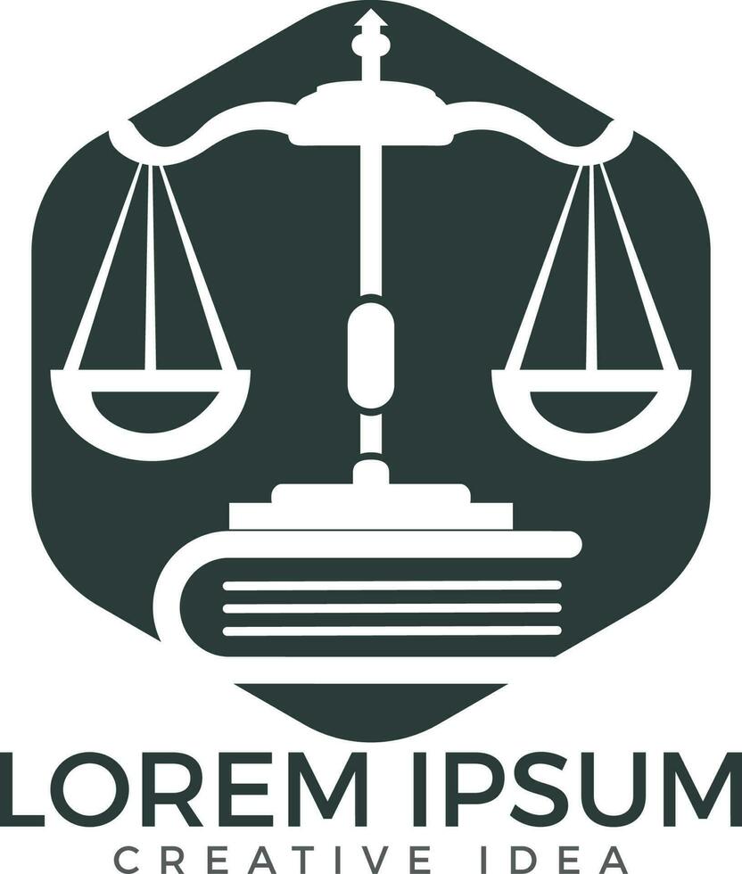 Scales of justice and book logo design. Symbol of law and justice. vector