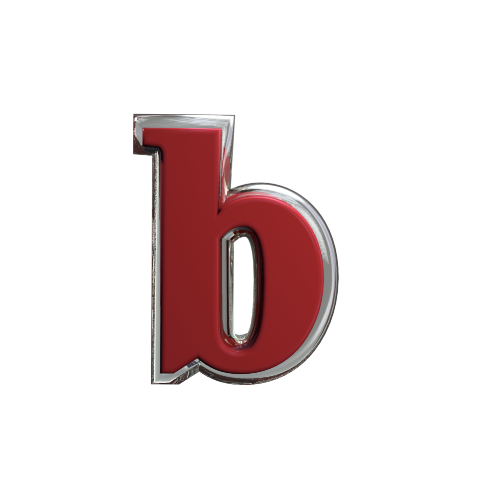 lettre b rendu 3d couleur rouge png