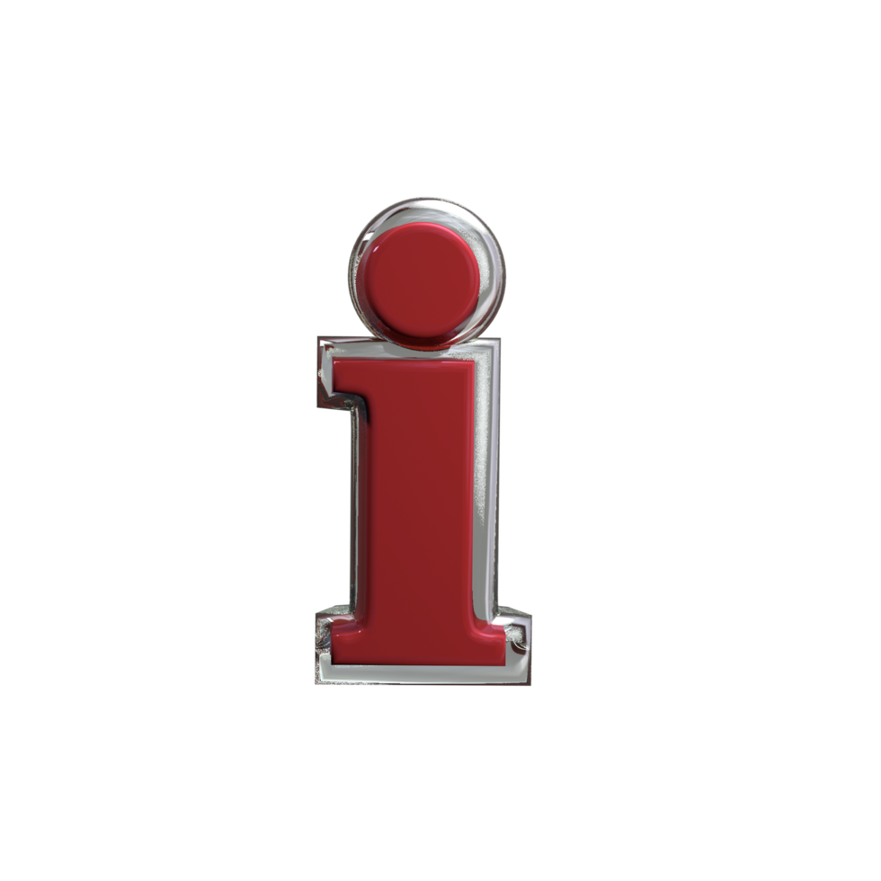 lettera io 3d interpretazione rosso colore png